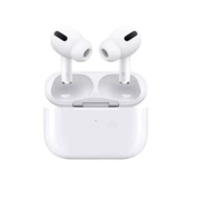 Auscultadores sem fios brancos com estojo de carregamento aberto