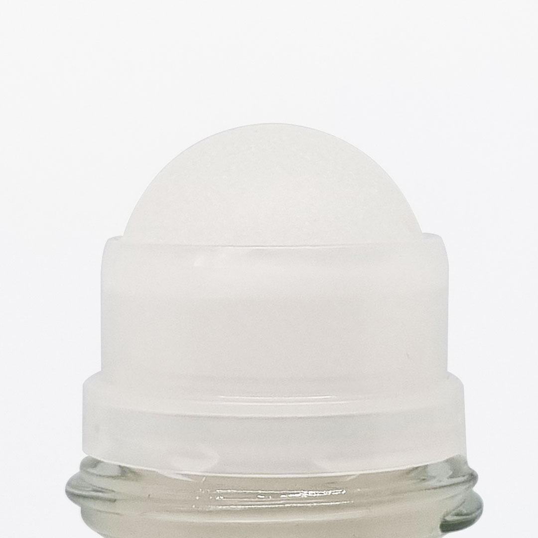 Desodorizante Roll-On Tampa branca de plástico em frasco de vidro