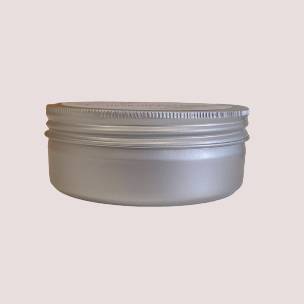 Mousse Hidratante 100 ml Pote metálico prateado com tampa de rosca