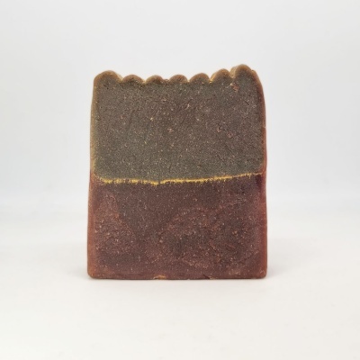 Sabonete quadrado bicolor com textura áspera