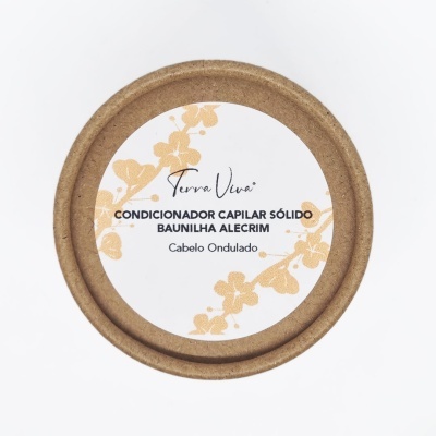 Condicionador capilar sólido Terra Viva para cabelo ondulado com embalagem de cartão reciclável
