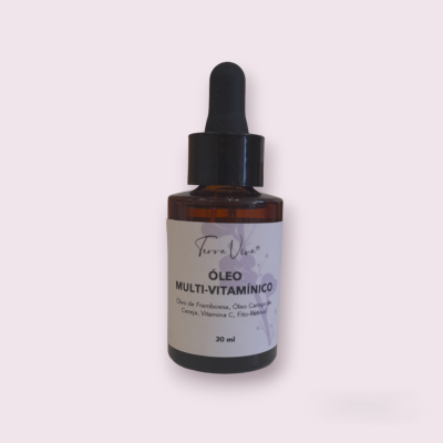 Frasco de óleo multi-vitaminico Terra Viva com conta-gotas