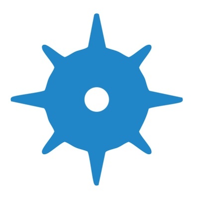 Figura azul com oito pontas e círculo central