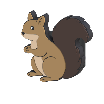 Figura infantil de esquilo decorativo castanho