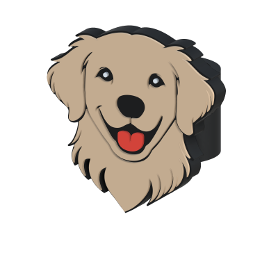 Capa de proteção para ficha de cozinha em forma de cabeça de cão dourado