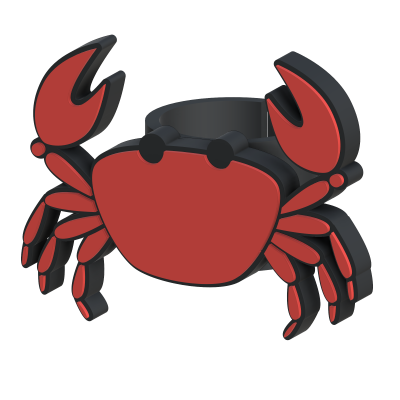 Argola para guardanapo forma caranguejo vermelho e preto