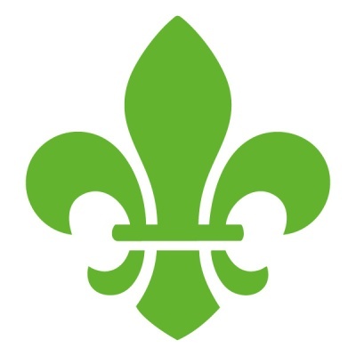 Símbolo flor-de-lis verde em fundo branco