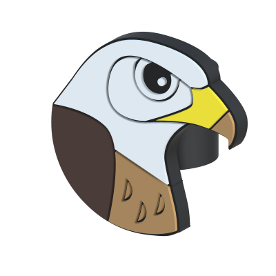 Íman decorativo de cabeça de águia com relevo