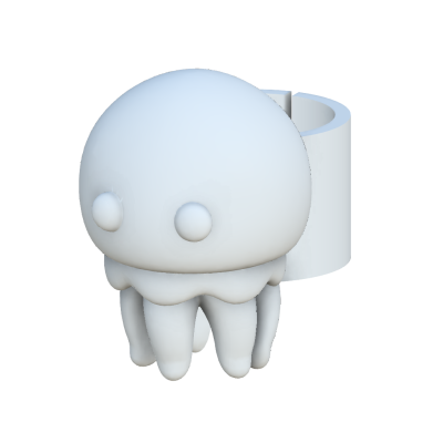 Anel branco com figura de medusa