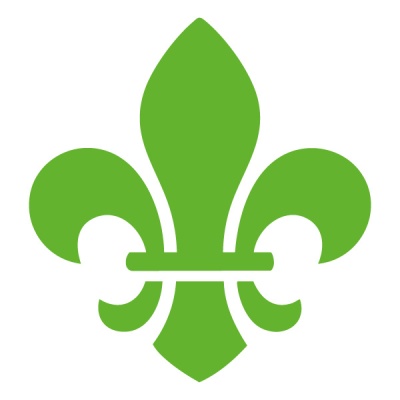Símbolo flor-de-lis verde em fundo branco
