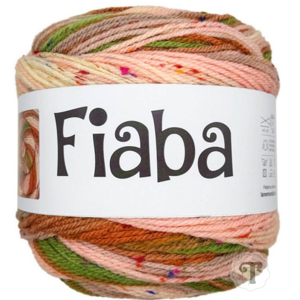 Fiaba 650 Novelo de fio multicolorido com rótulo Fiaba