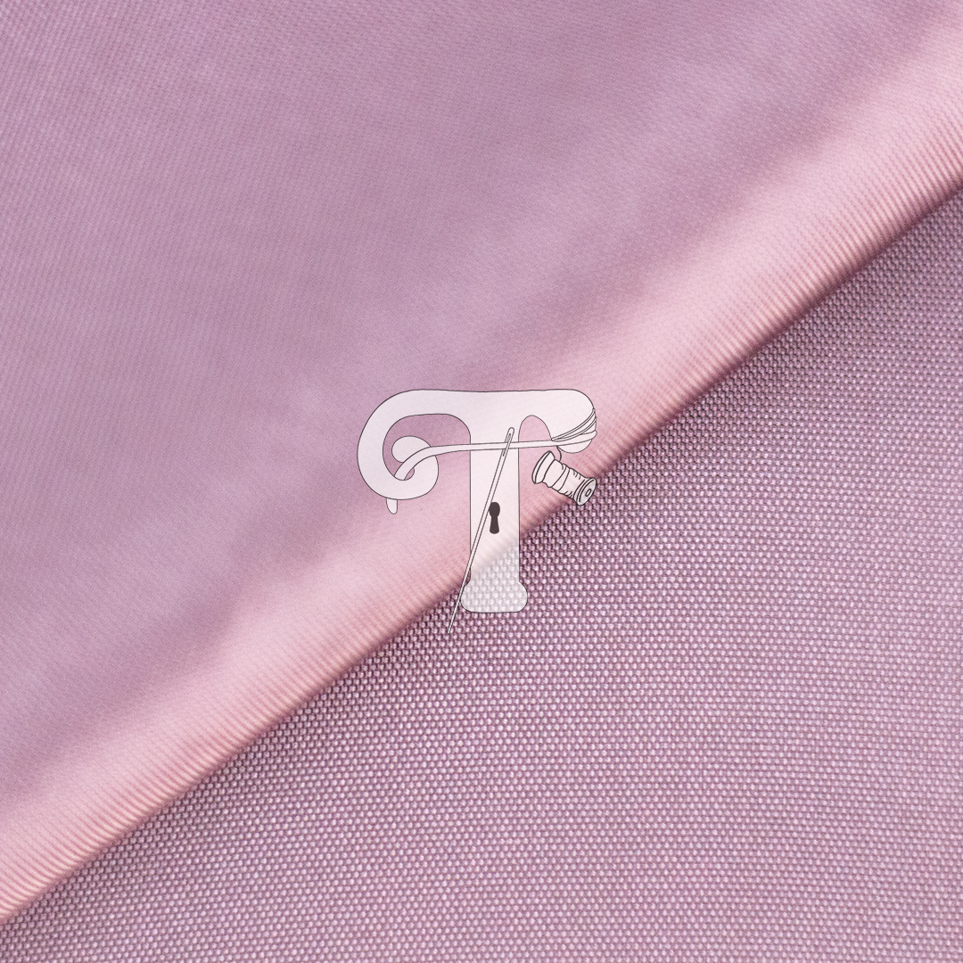 Tafetá Rosa Velho Tecido cor-de-rosa com texturas diferentes e logótipo branco