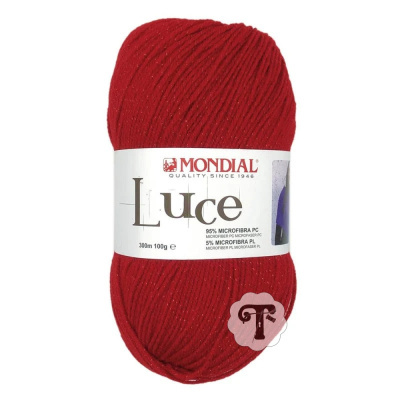 Novelo de lã vermelho com brilho Luce Mondial