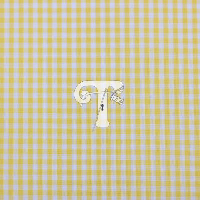 Tecido com padrão xadrez amarelo e branco