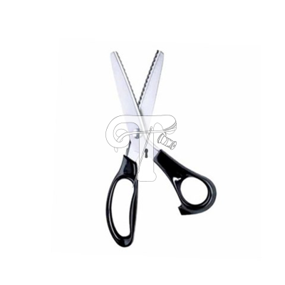 Tesoura de cozinha com lâminas serrilhadas e pegas pretas