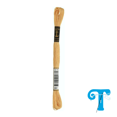 Novelo de linha de bordado bege claro com rótulo Anchor