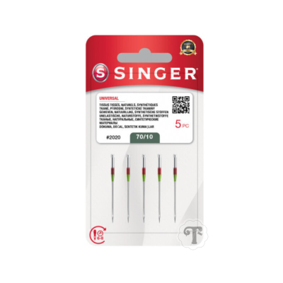 Conjunto de 5 agulhas Singer tamanho 70/10