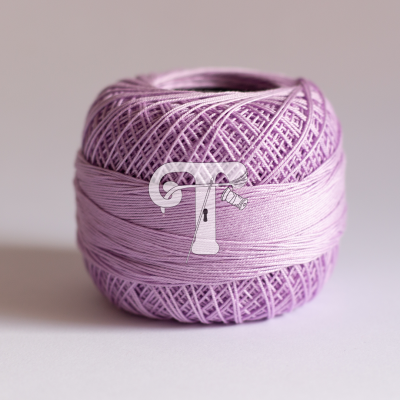 Rolo de fio lilás claro com textura fina