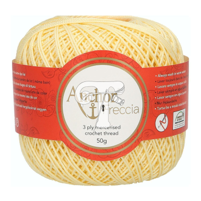 Rolo de fio cru para crochet com rótulo vermelho Ancora