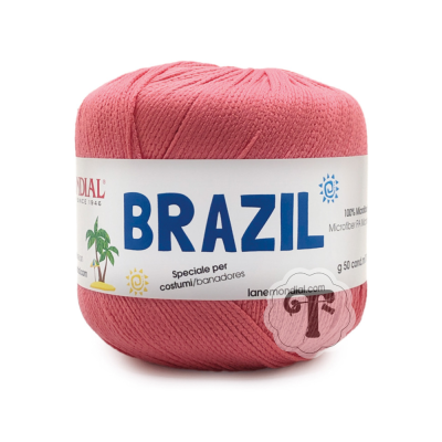 Rolo de fio rosa Brasil microfibra com etiqueta branca da marca Mondial