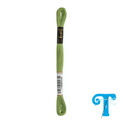 Skein de linha de bordar verde claro com rótulo preto