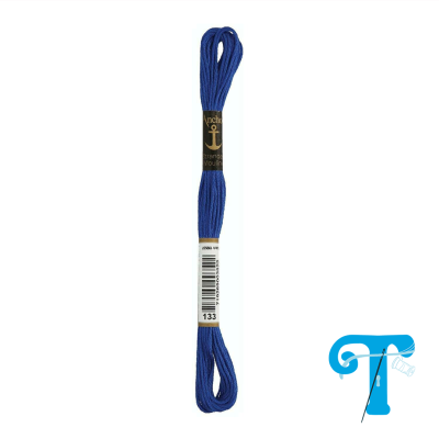 Linha de bordado azul escura com etiquetas