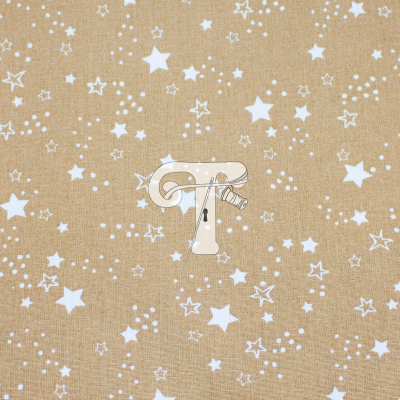tecido bege com estrelas brancas desenhadas