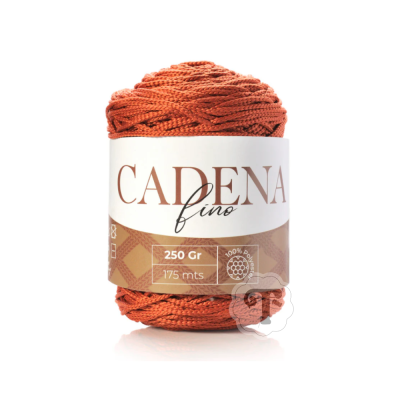 Rolo de fio laranja queimado CADENA fino 250 Gr 175 mts 100% algodão