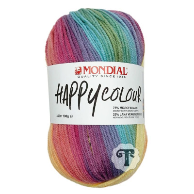 Novelo de fio multicolorido MONDIAL HAPPY COLOUR