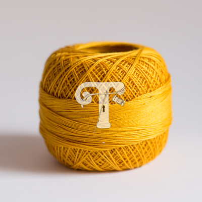 Novelo de linha amarela sobre superfície branca