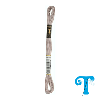 Novelo de fio de algodão rosa com etiqueta Anchor e código de barras