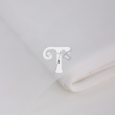 Tecido branco de malha fina translúcido