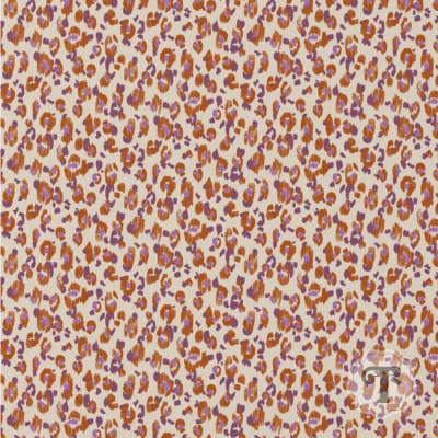 tecido com estampa animal print laranja e roxo