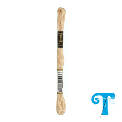 Fio de bordado creme Anchor 366 em embalagem simples