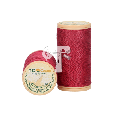 Dois carretéis de linha de costura vermelha mez Cotton