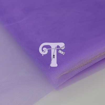 tecido em tule lilás translúcido com textura fina