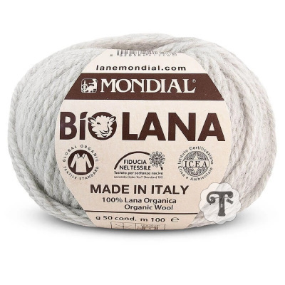 Novelo de lã orgânica branca MONDIAL BIO LANA