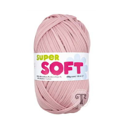 Fio rosa claro com etiqueta SUPER SOFT 400g 135m