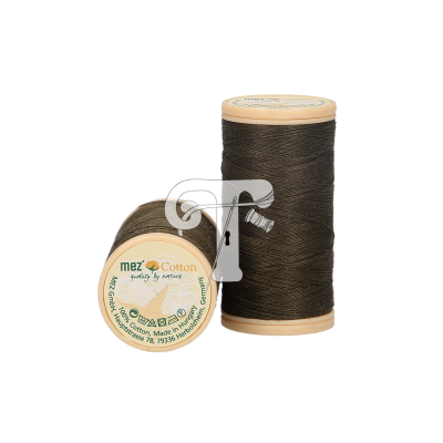 Dois carretéis de linha de costura castanha escura da mez Cotton