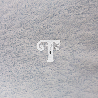 Tecido felpudo cinzento com logótipo em relevo da letra T