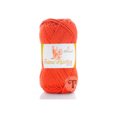 Novelo de fio laranja Trama Rústica 500/4 Sémonel