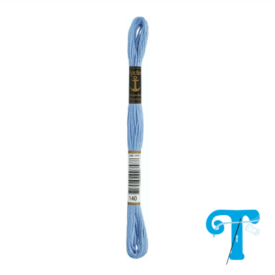 Linha de bordado azul claro Anchor com etiquetas e número 140