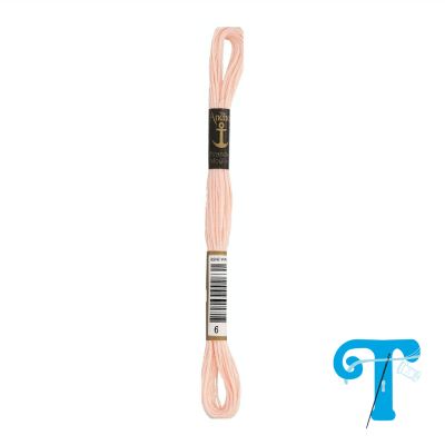 Linha de bordado rosa claro Anchor com embalagem e código de barras