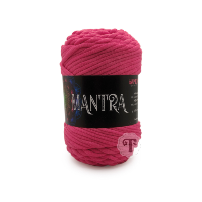 Fio grosso de malha rosa com etiqueta preta Mantra