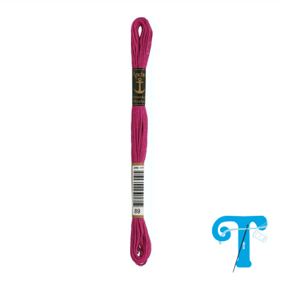 Fio de bordado rosa escuro Anchor com rótulo e código de barras