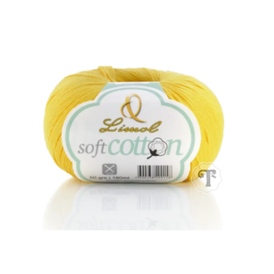 Novelo de linha amarelo Limol soft cotton