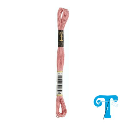 Skein de linha de bordado rosa com etiquetas Anchor