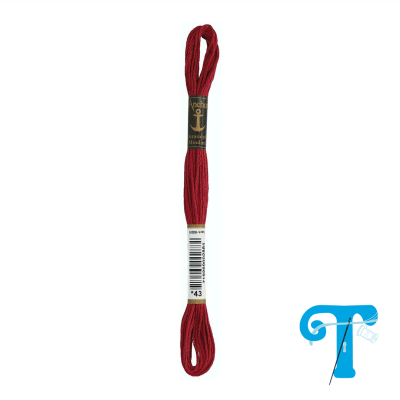 Linha de bordar vermelha Anchor com código de barras