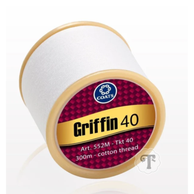 Carretel de linha branca COATS Griffin 40