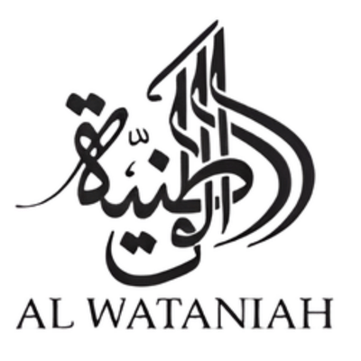 Logótipo AL WATANIAH com texto árabe em preto